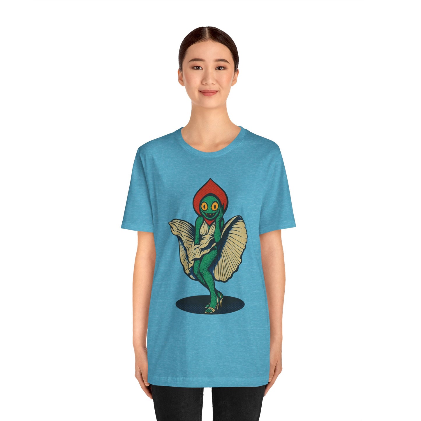 Flirt Like a Flatwoods Monster – UFO Cryptid Graphic Tee, Retro Alien Romance Shirt, Unisex Cosmic Gift