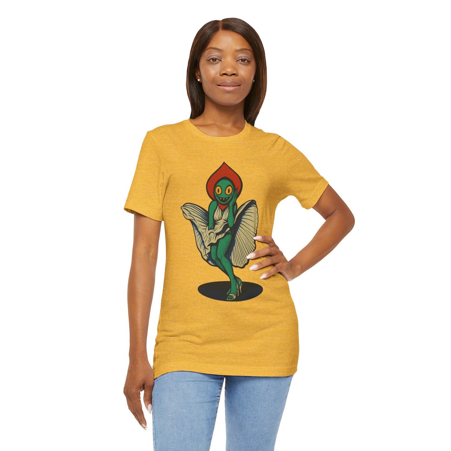 Flirt Like a Flatwoods Monster – UFO Cryptid Graphic Tee, Retro Alien Romance Shirt, Unisex Cosmic Gift