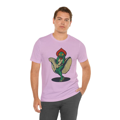 Flirt Like a Flatwoods Monster – UFO Cryptid Graphic Tee, Retro Alien Romance Shirt, Unisex Cosmic Gift