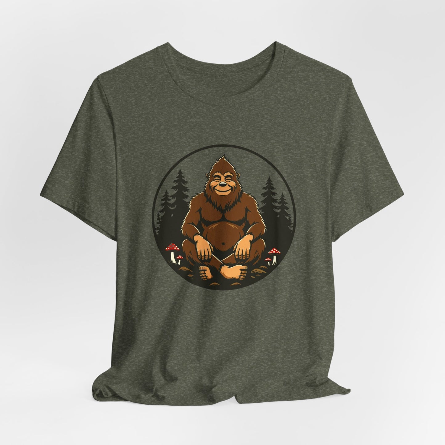 Bigfoot Zen Unisex Tee – Meditating Sasquatch Vibes for Nature Lovers & Adventurers