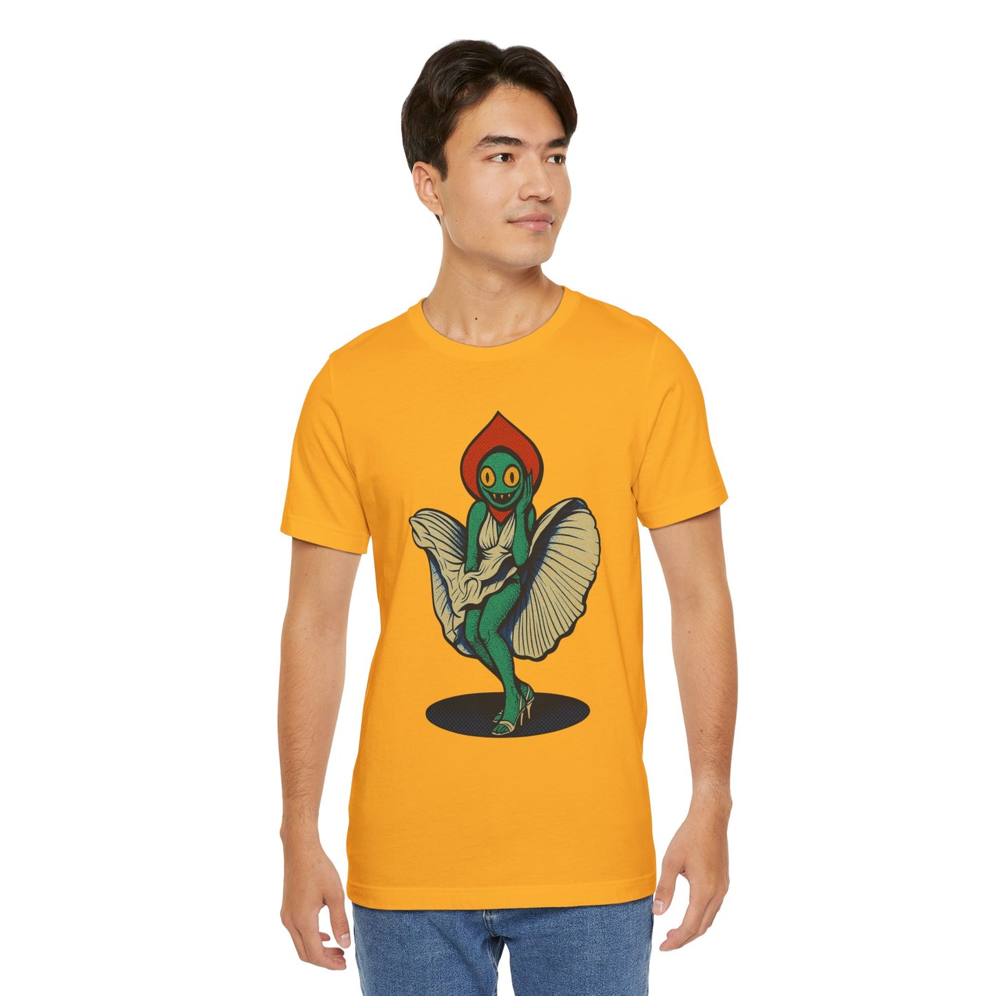 Flirt Like a Flatwoods Monster – UFO Cryptid Graphic Tee, Retro Alien Romance Shirt, Unisex Cosmic Gift