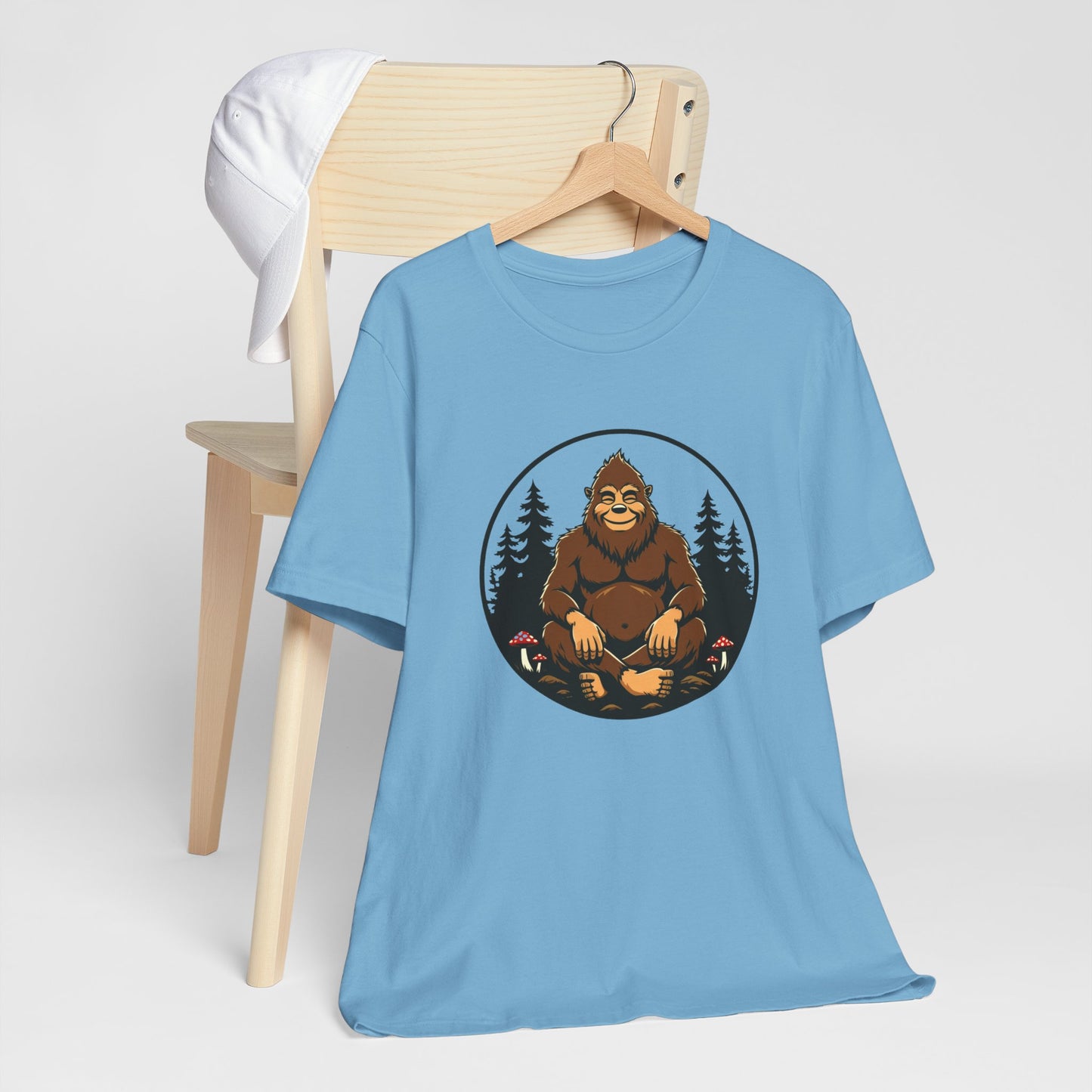 Bigfoot Zen Unisex Tee – Meditating Sasquatch Vibes for Nature Lovers & Adventurers