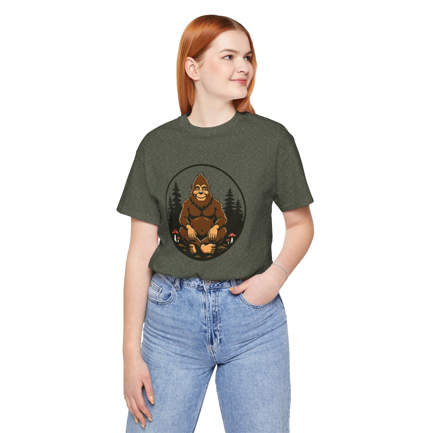 Bigfoot Zen Unisex Tee – Meditating Sasquatch Vibes for Nature Lovers & Adventurers