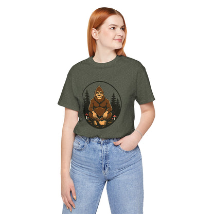 Bigfoot Zen Unisex Tee – Meditating Sasquatch Vibes for Nature Lovers & Adventurers