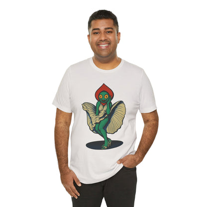 Flirt Like a Flatwoods Monster – UFO Cryptid Graphic Tee, Retro Alien Romance Shirt, Unisex Cosmic Gift