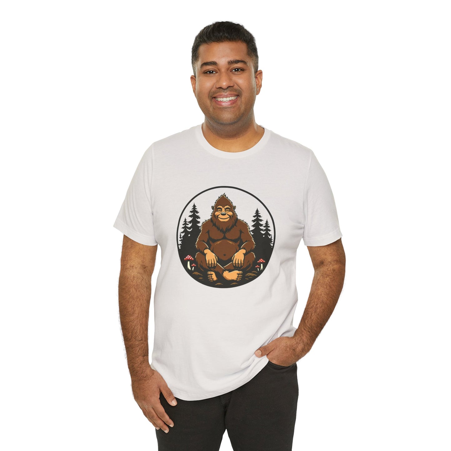 Bigfoot Zen Unisex Tee – Meditating Sasquatch Vibes for Nature Lovers & Adventurers