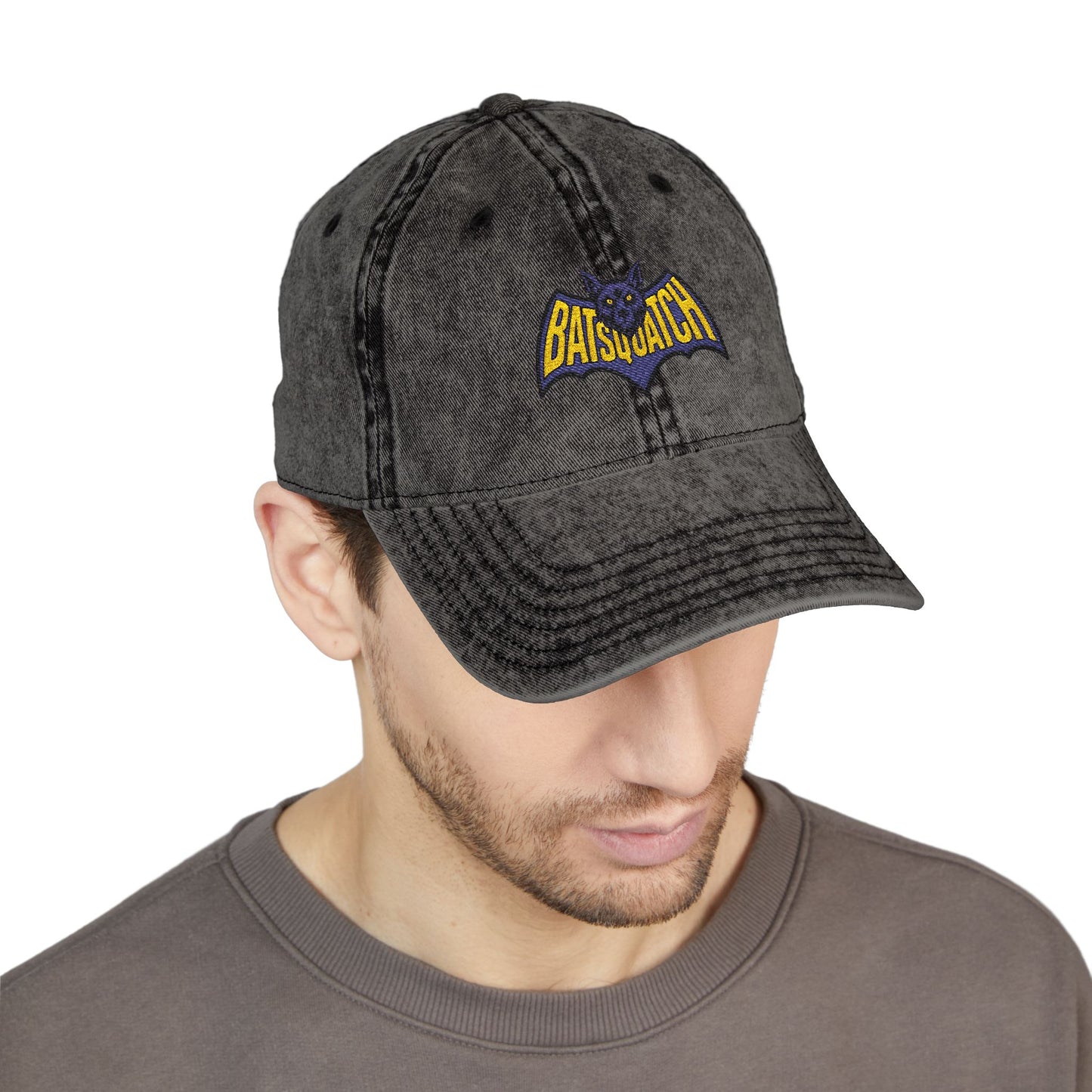 Retro Batsquatch Cap – Embroidered Vintage Vibes for Everyday Legends