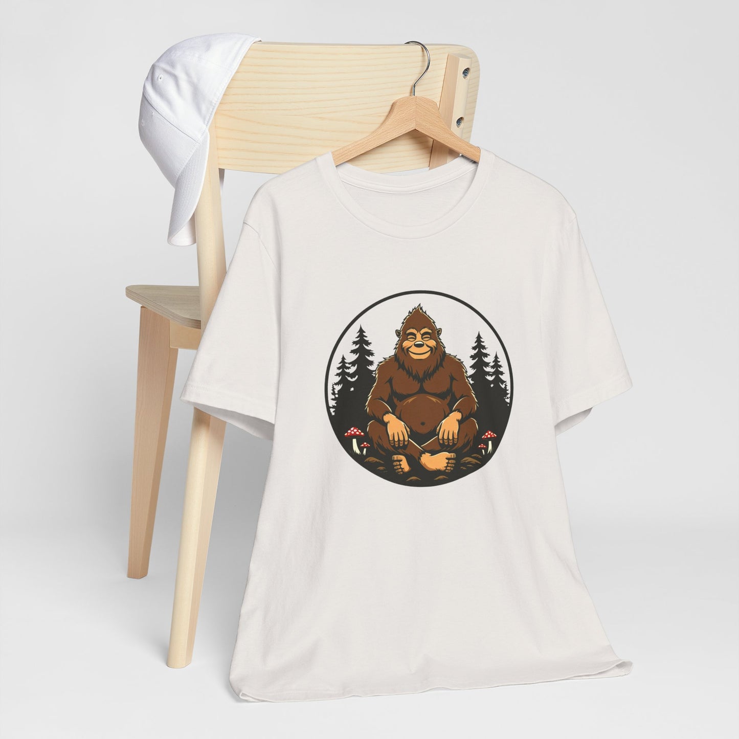 Bigfoot Zen Unisex Tee – Meditating Sasquatch Vibes for Nature Lovers & Adventurers
