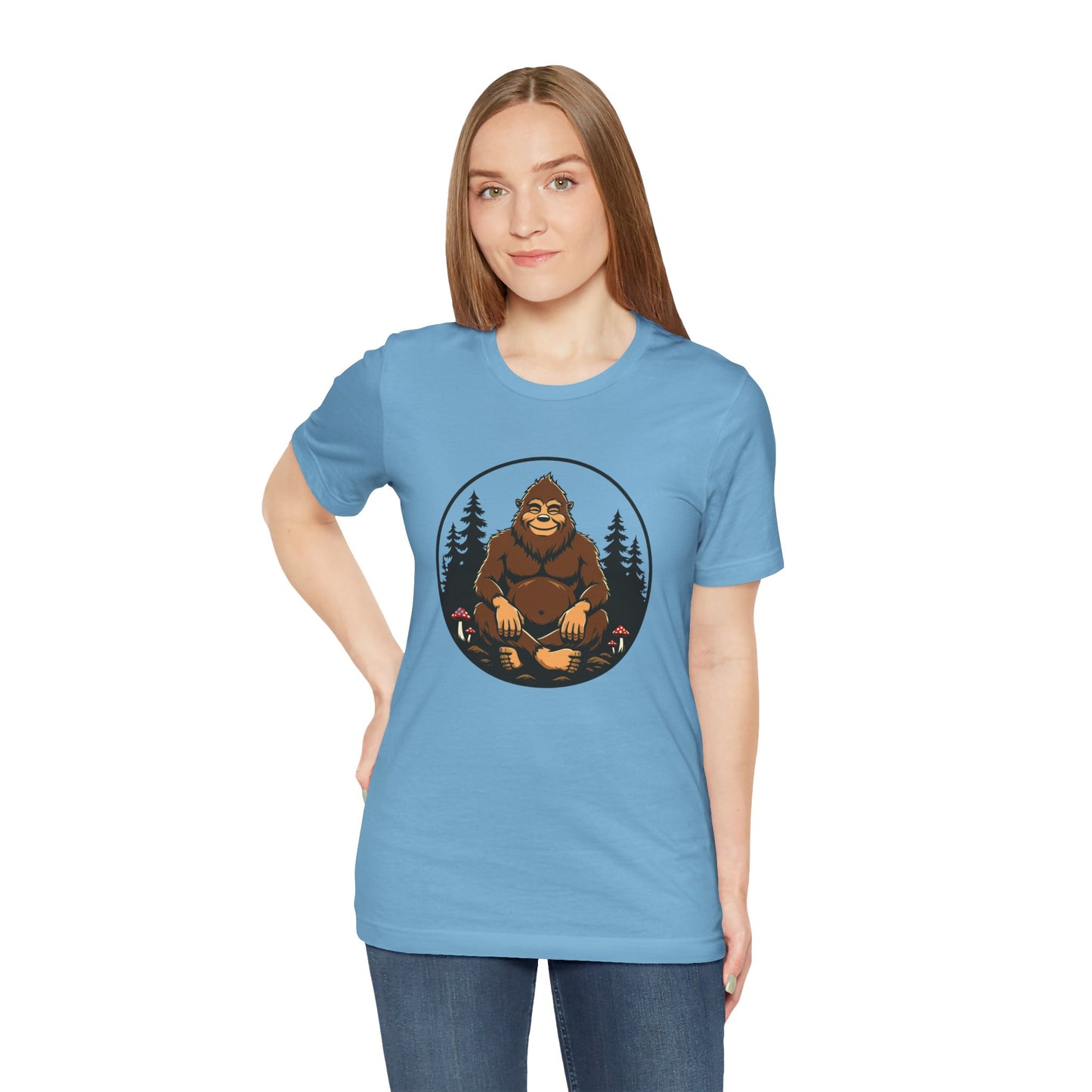 Bigfoot Zen Unisex Tee – Meditating Sasquatch Vibes for Nature Lovers & Adventurers
